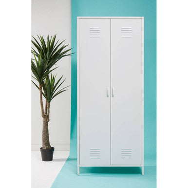 Academy White Two Door Locker Style Wardrobe