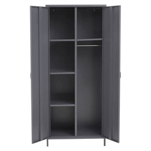 Academy Grey Two Door Locker Style Wardrobe