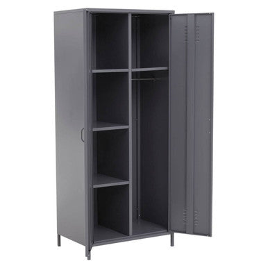 Academy Grey Two Door Locker Style Wardrobe