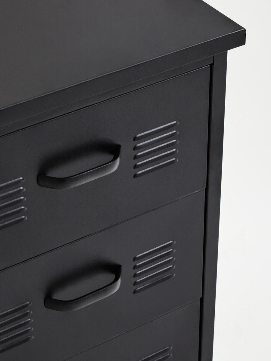 Academy Three Drawer Black Desk