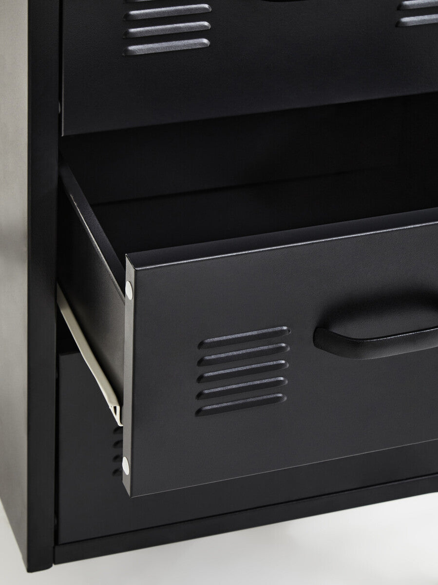 Academy Three Drawer Black Desk