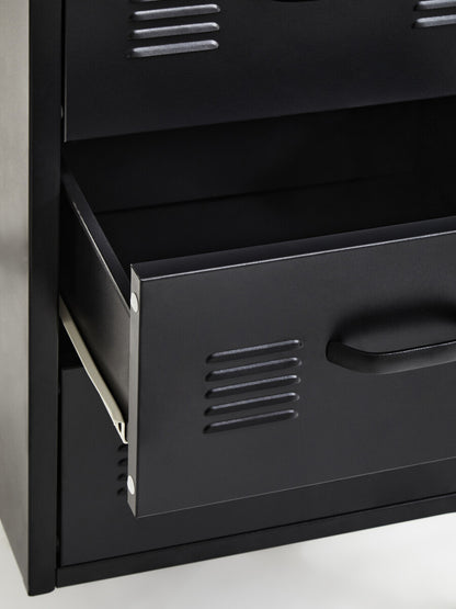 Academy Three Drawer Black Desk