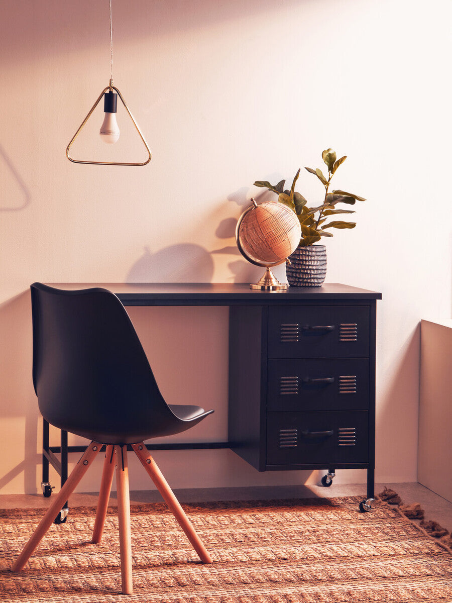 Academy Three Drawer Black Desk - Image 3