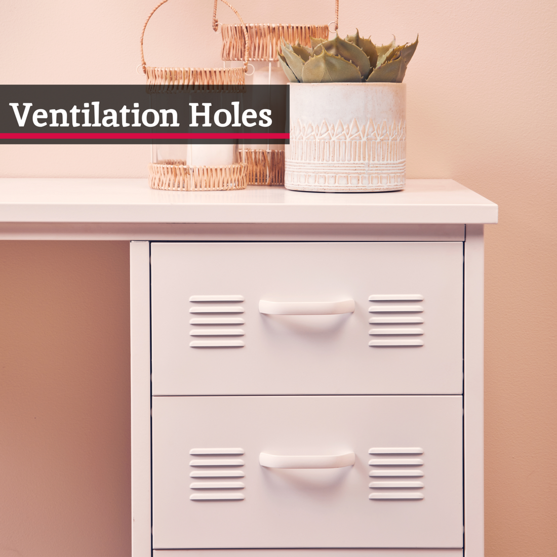 Academy Three Drawer White Desk