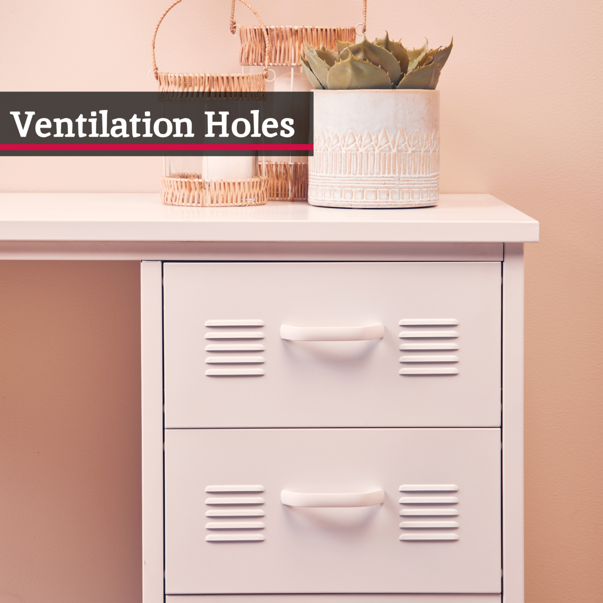 Academy Three Drawer White Desk