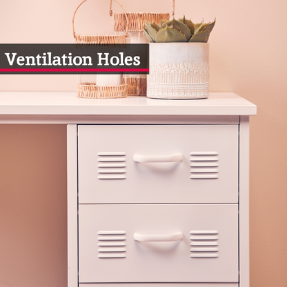 Academy Three Drawer White Desk