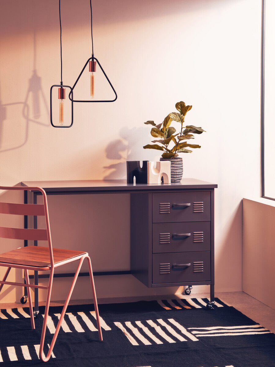 Academy Three Drawer Grey Desk - Image 3