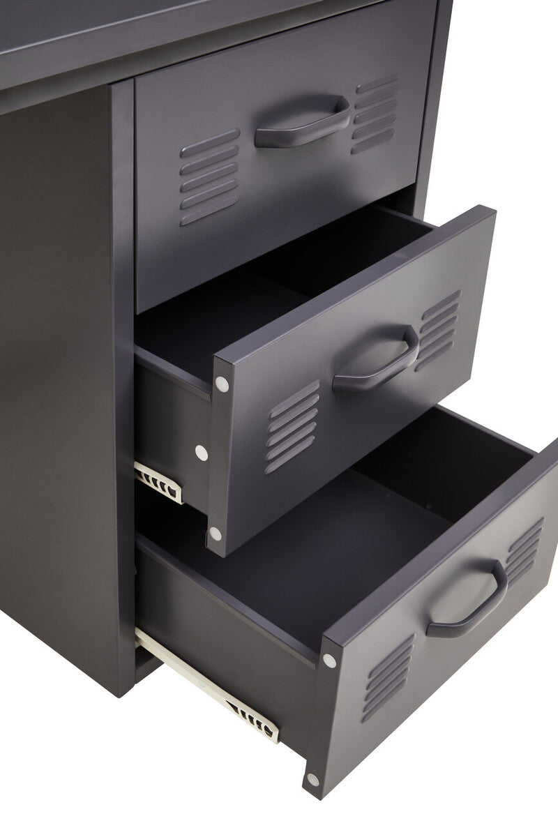 Academy Three Drawer Grey Desk - Image 10