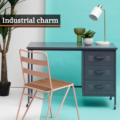 Academy Three Drawer Grey Desk