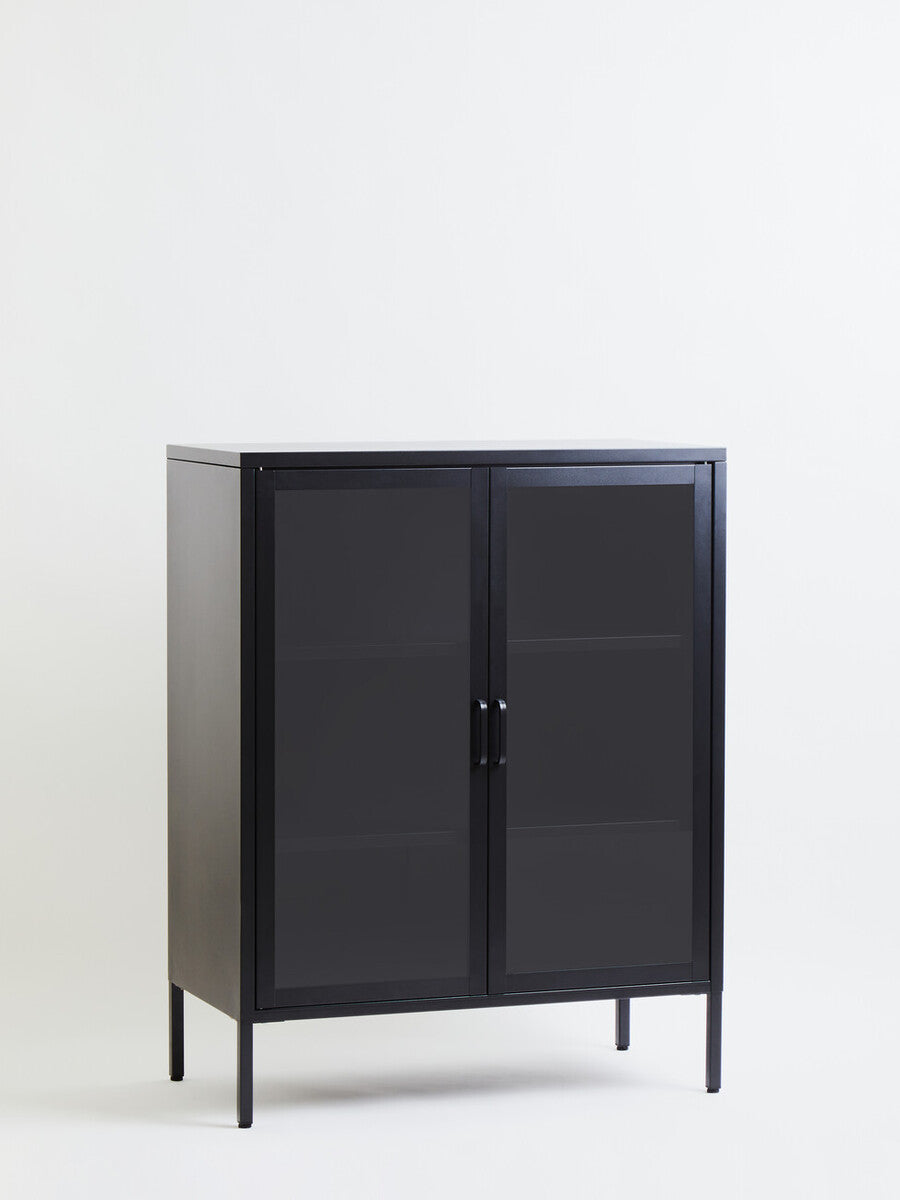 Acier Two Door Black Metal Cabinet - Image 3