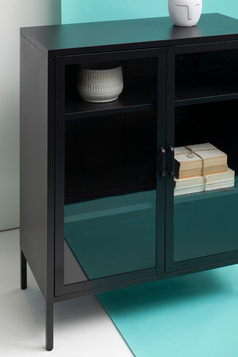 Acier Two Door Black Metal Cabinet - Image 11