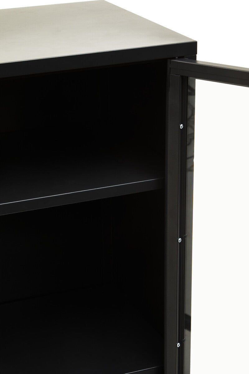 Acier Two Door Black Metal Cabinet