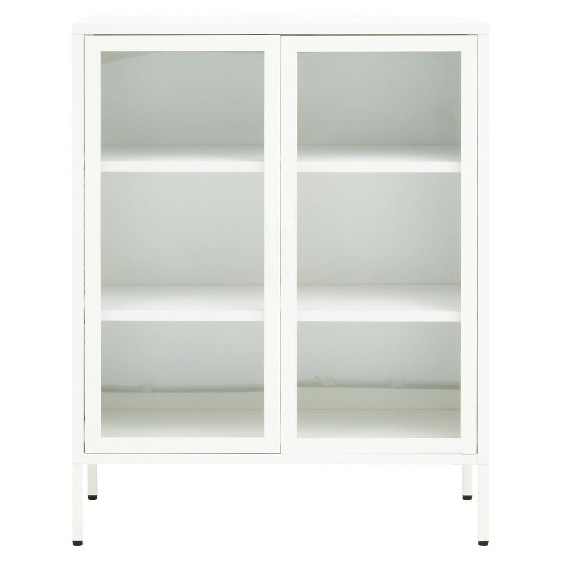 Acier Two Door White Metal Cabinet