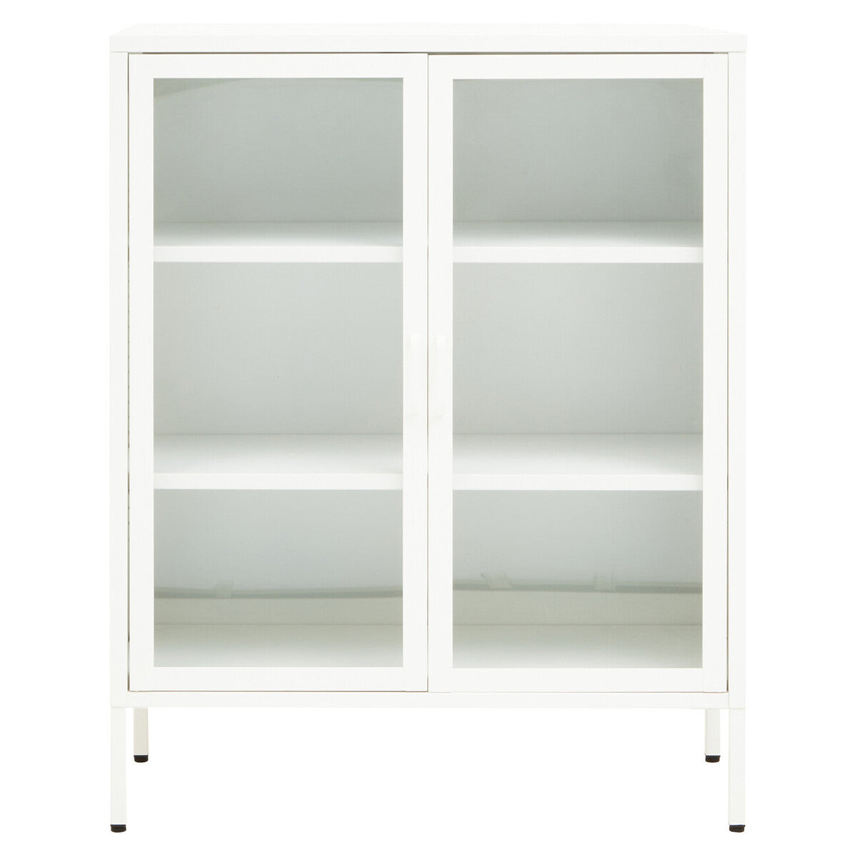 Acier Two Door White Metal Cabinet