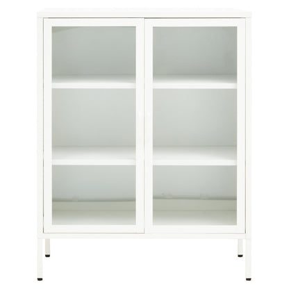 Acier Two Door White Metal Cabinet
