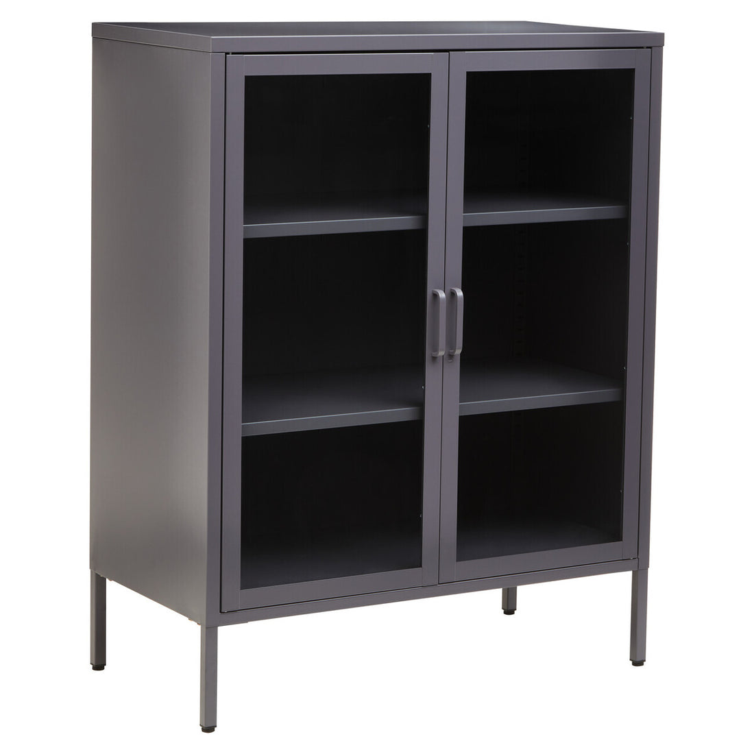Acier Two Door Grey Metal Cabinet