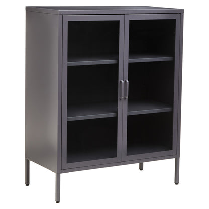 Acier Two Door Grey Metal Cabinet