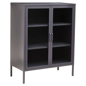 Acier Two Door Grey Metal Cabinet