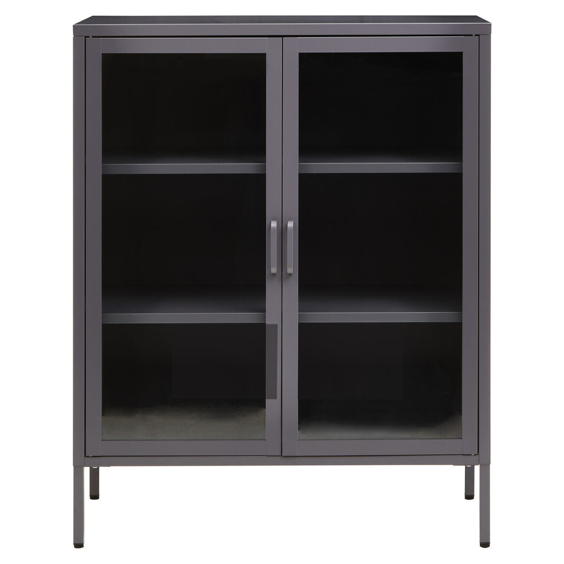 Acier Two Door Grey Metal Cabinet
