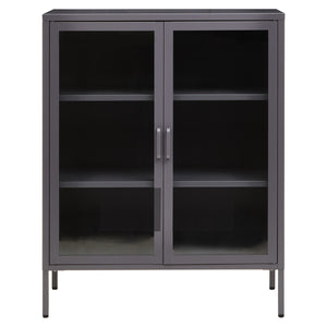Acier Two Door Grey Metal Cabinet