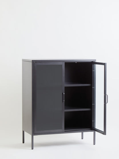 Acier Two Door Grey Metal Cabinet