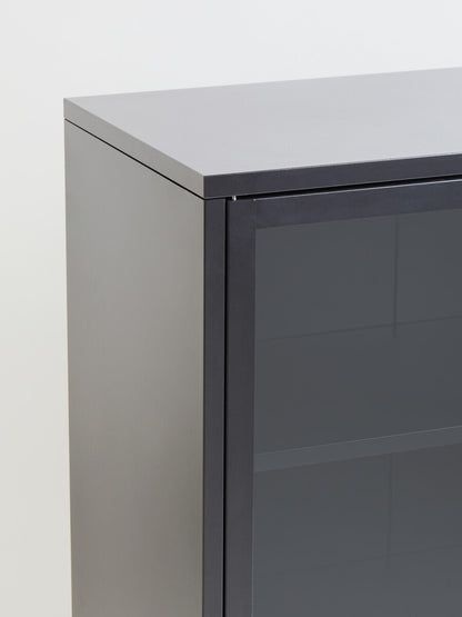 Acier Two Door Grey Metal Cabinet