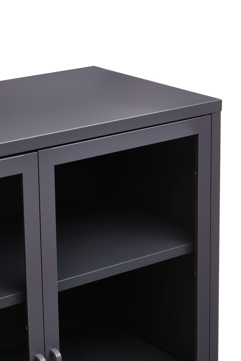 Acier Two Door Grey Metal Cabinet