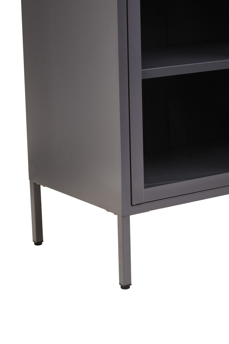 Acier Two Door Grey Metal Cabinet