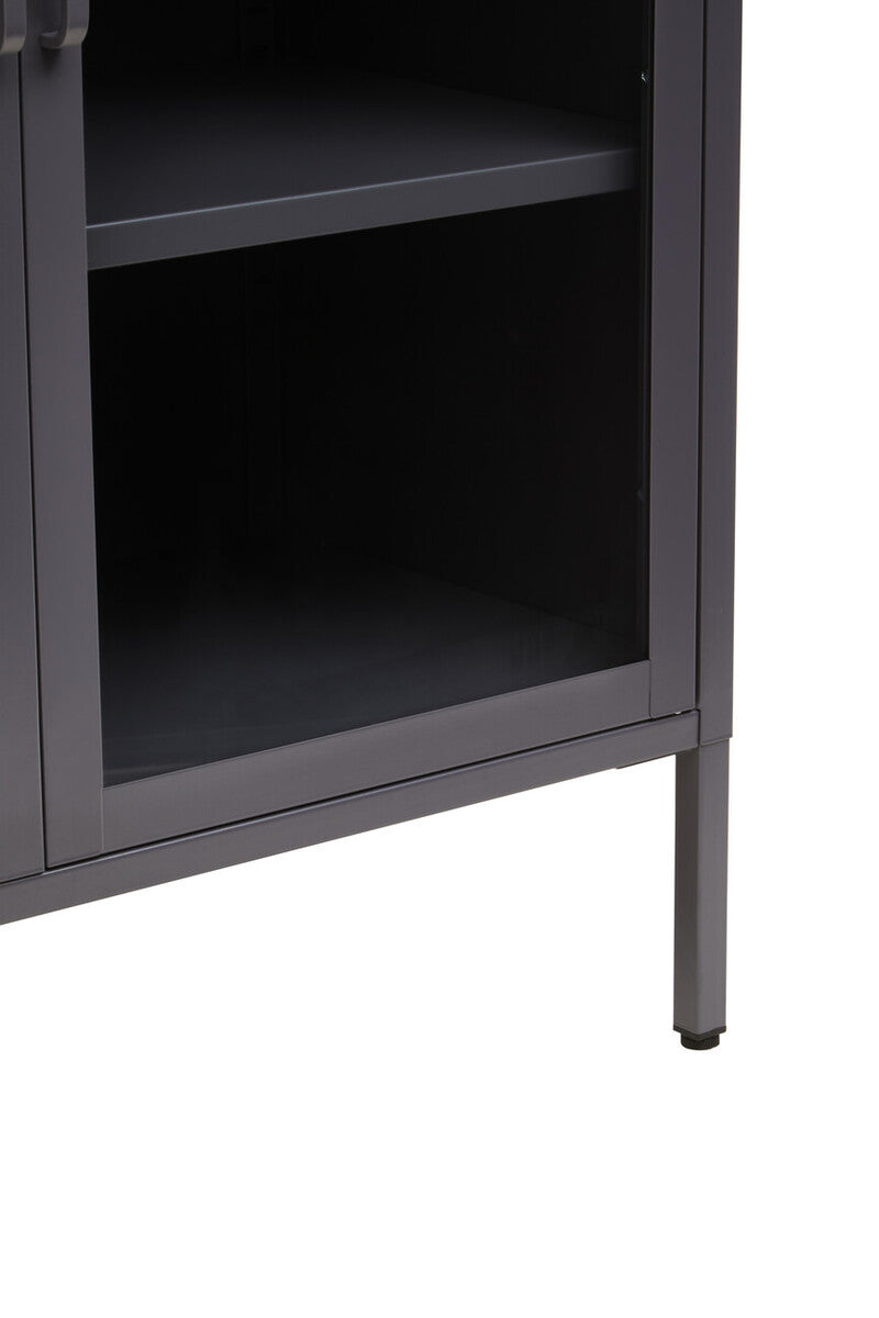 Acier Two Door Grey Metal Cabinet