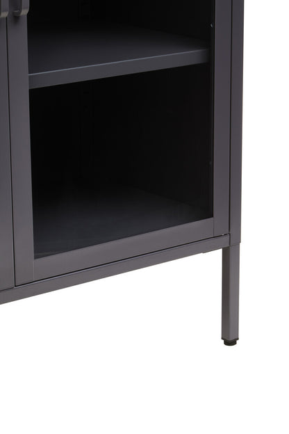 Acier Two Door Grey Metal Cabinet