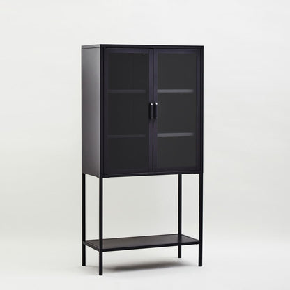 Acier Two Door Black Metal Cabinet