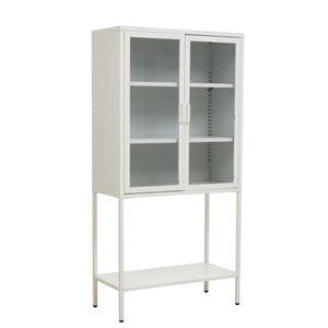 Acier Two Door White Metal Cabinet
