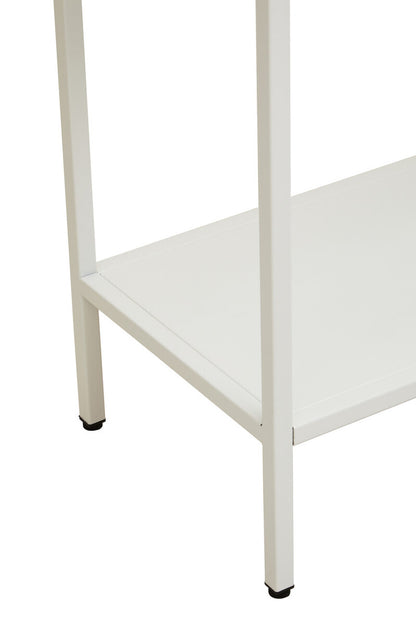 Acier Two Door White Metal Cabinet With Glass Doors