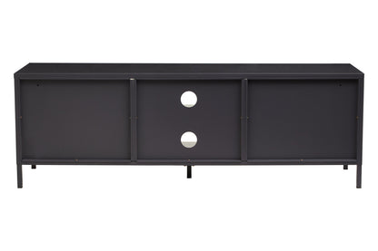 Acier Two Door Black Metal Media Unit