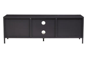 Acier Two Door Black Metal Media Unit