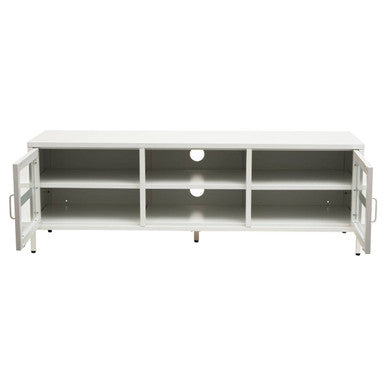 Acier Two Door White Metal Media Unit