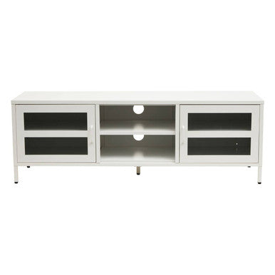 Acier Two Door White Metal Media Unit