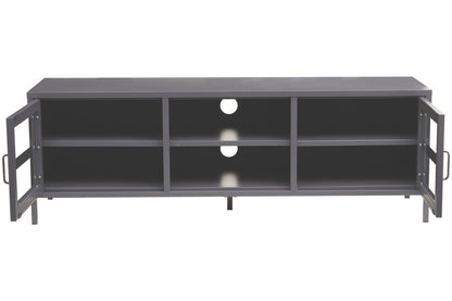 Acier Two Door Grey Metal Media Unit