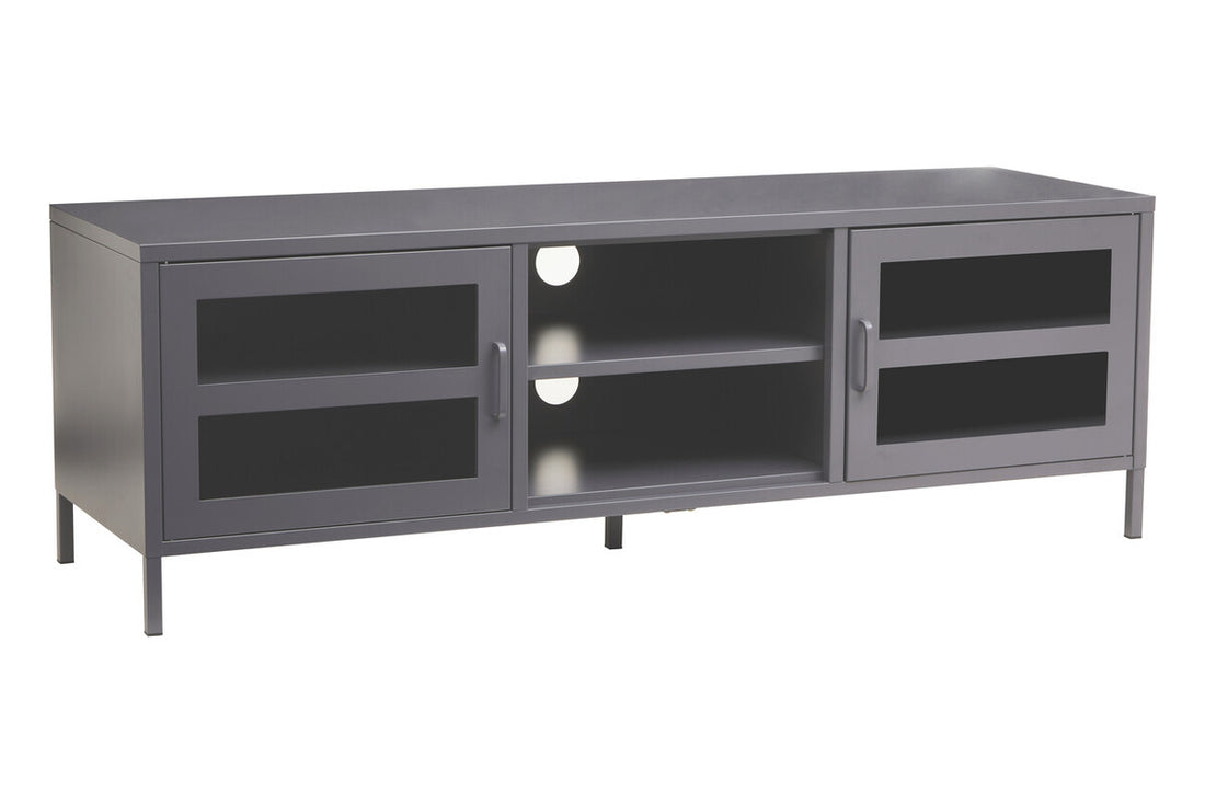 Acier Two Door Grey Metal Media Unit