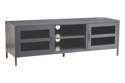 Acier Two Door Grey Metal Media Unit