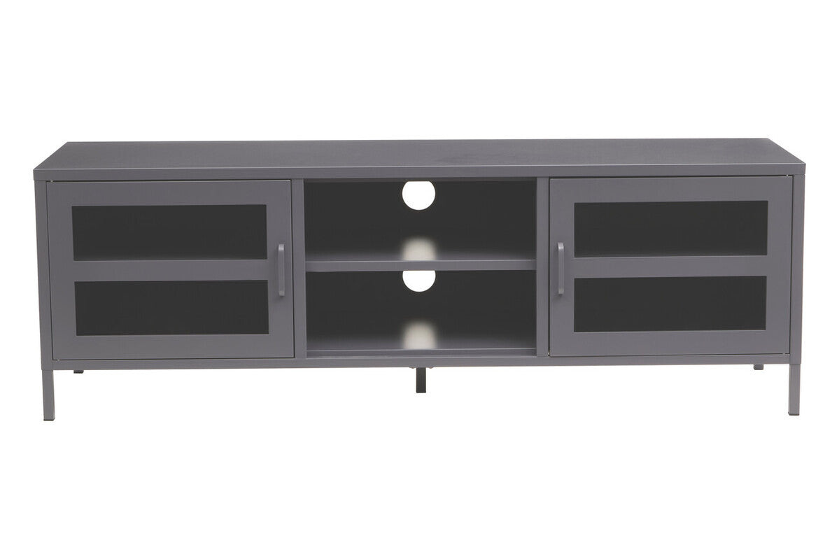 Acier Two Door Grey Metal Media Unit