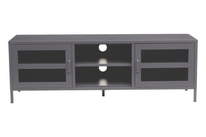Acier Two Door Grey Metal Media Unit