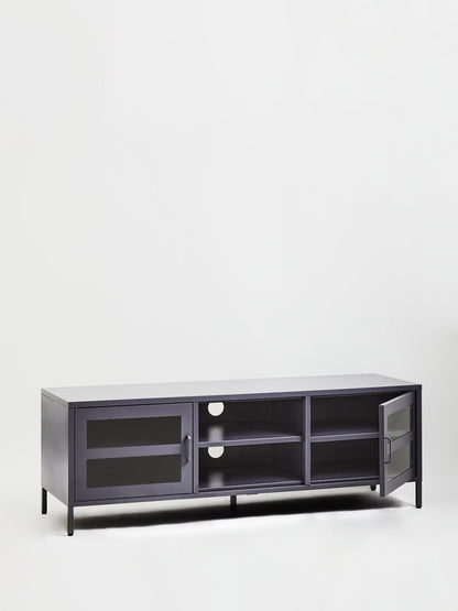 Acier Two Door Grey Metal Media Unit