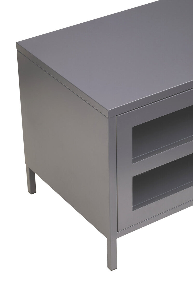Acier Two Door Grey Metal Media Unit