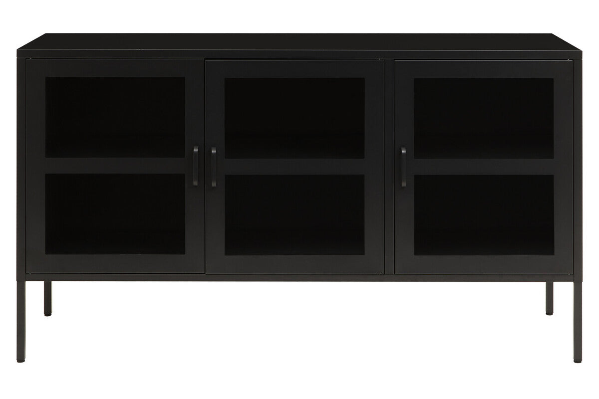 Acier Three Door Black Sideboard