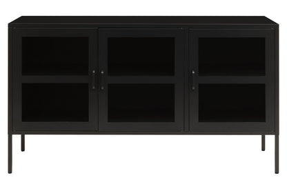 Acier Three Door Black Sideboard