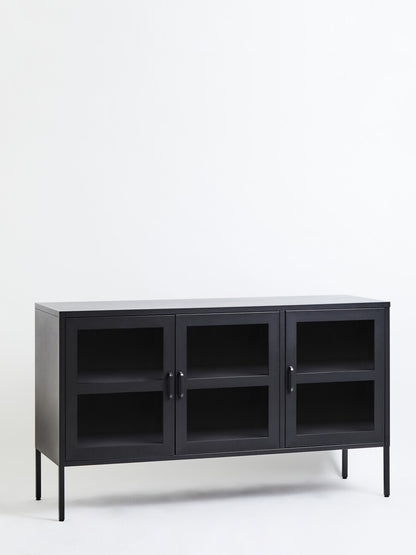 Acier Three Door Black Sideboard