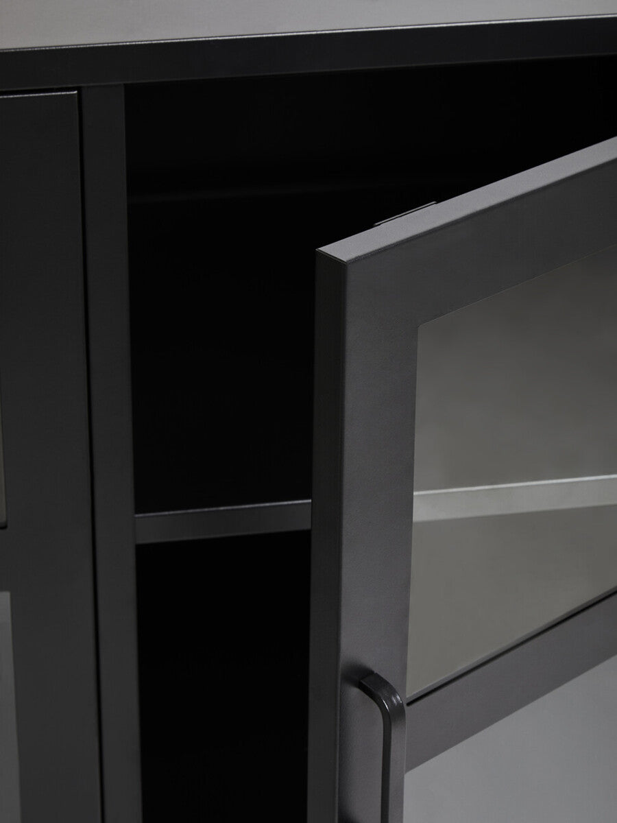 Acier Three Door Black Sideboard