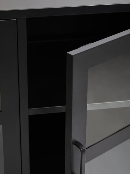 Acier Three Door Black Sideboard