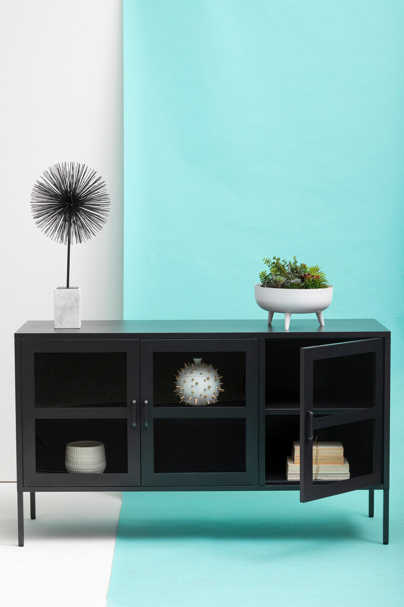 Acier Three Door Black Sideboard - Image 4